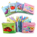 0-12Monthes Baby Cloth Book Fruits Animals Cognize Puzzle Book Infant Kids Early Learning Educational Fabric Books Toys